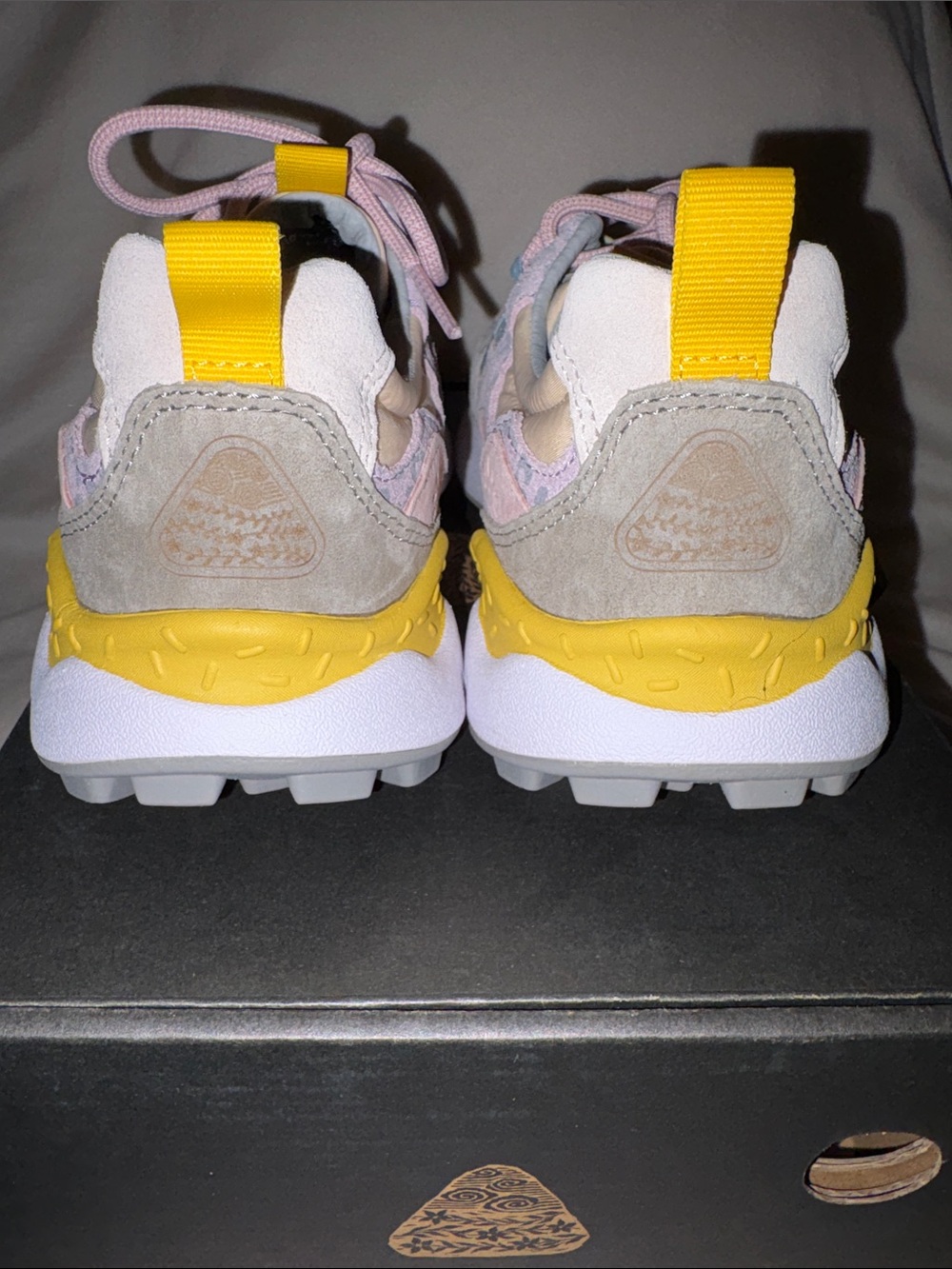 NWT Flower Mountain YAMANO 3 WOMAN Suede and fabric sneakers Lilac-Salmon-Pink - Picture 11 of 15